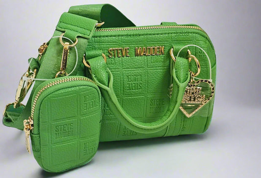 BDenny Crossbody Barrel Bag with Coin Purse (Green)