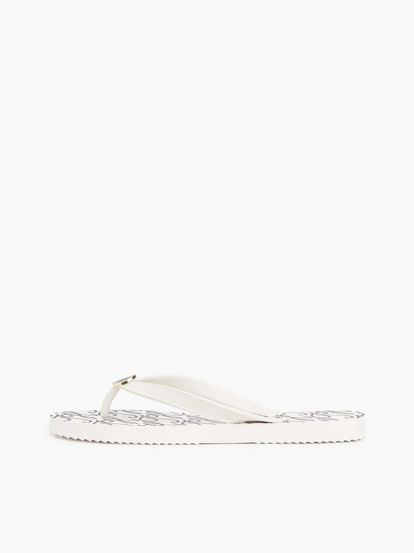 Metal Hardware TH Script Print Flip-Flop