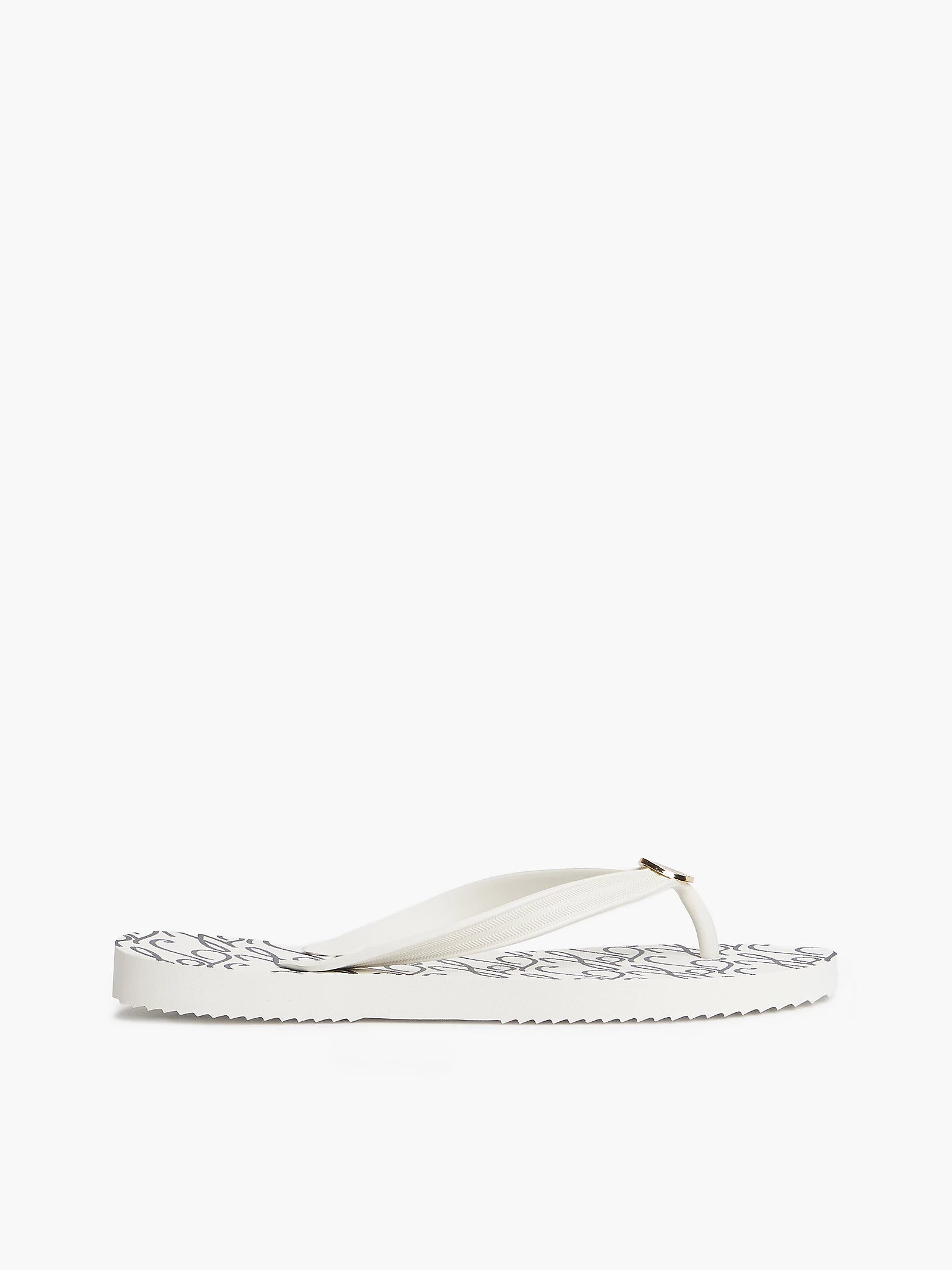 Metal Hardware TH Script Print Flip-Flop