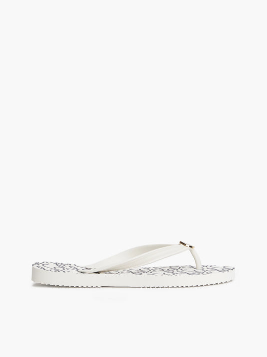 Metal Hardware TH Script Print Flip-Flop