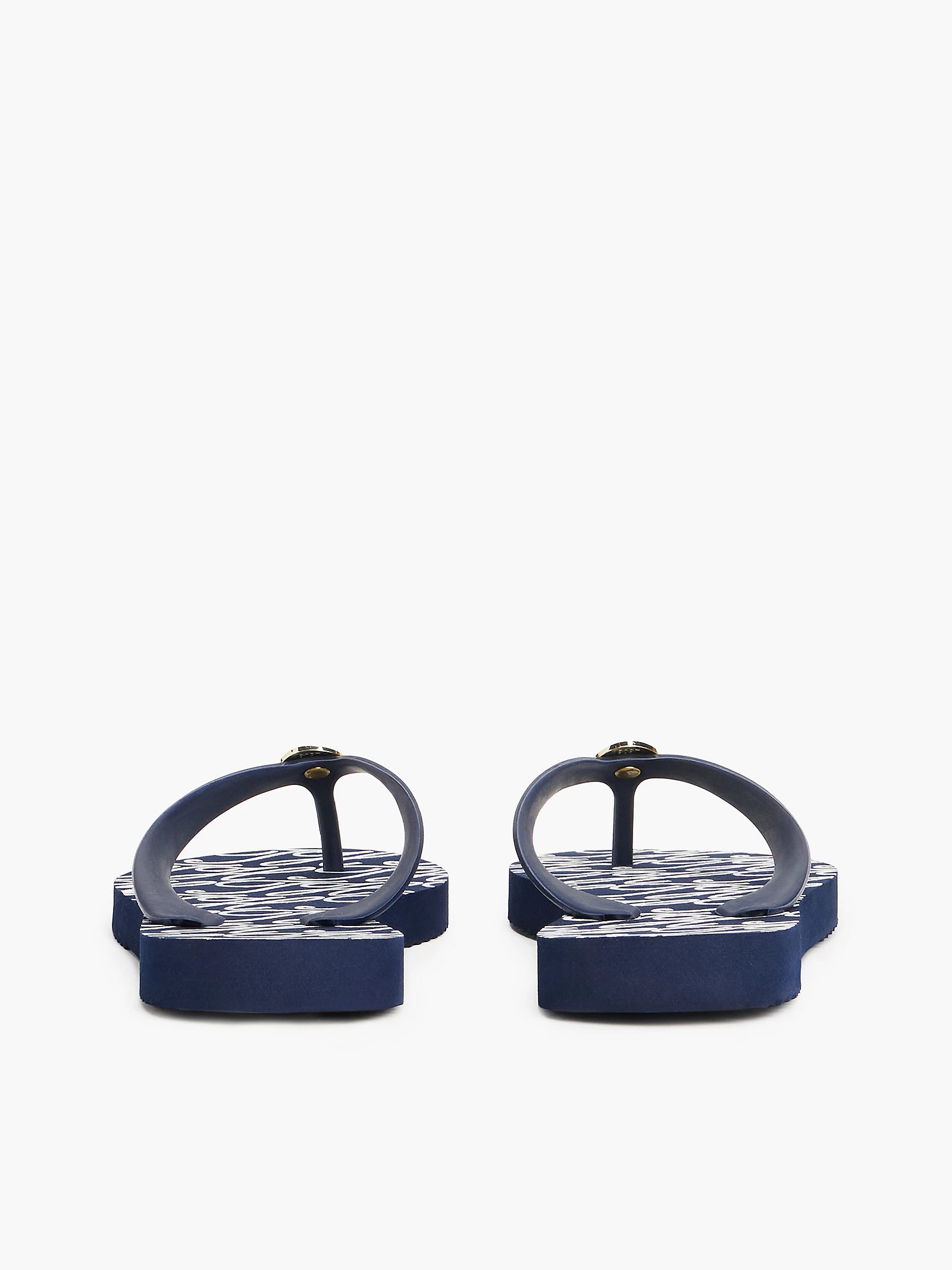 Metal Hardware TH Script Print Flip-Flop