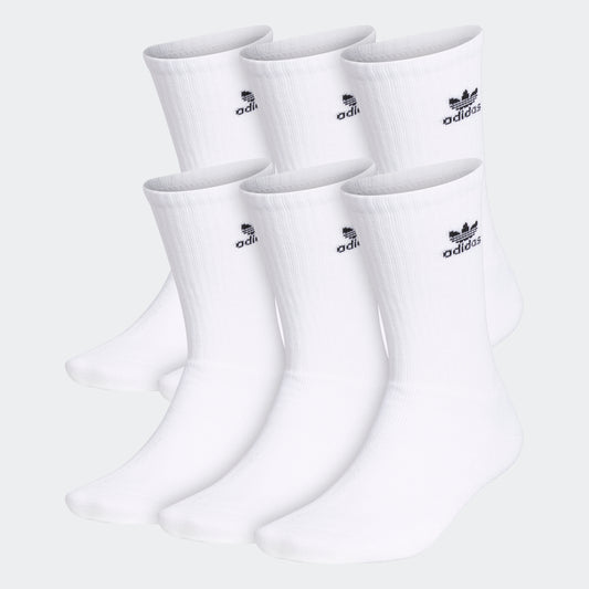 Trefoil Crew Socks 6 Pairs (White / Black)