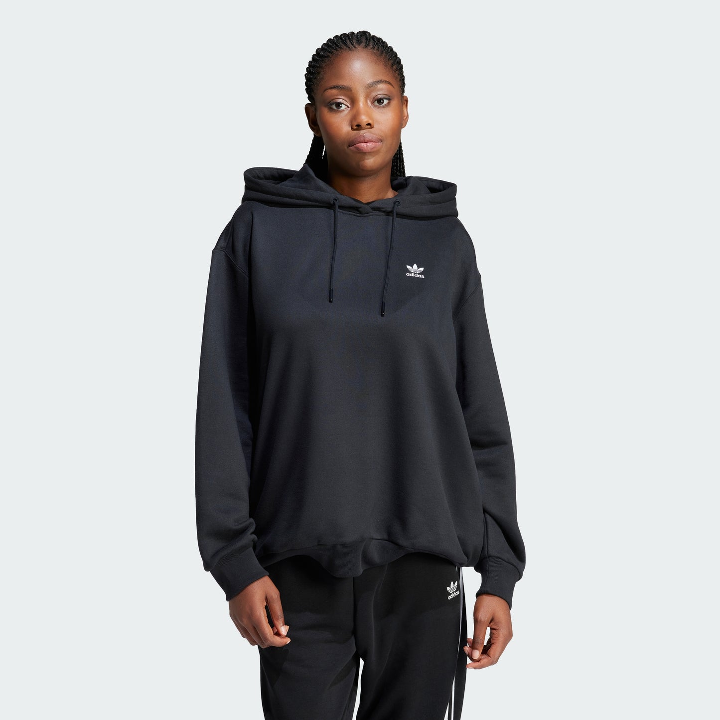 Trefoil Oversized Hoodie (Black)