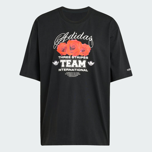 Trefoil Series Flower Loose Tee (Black)