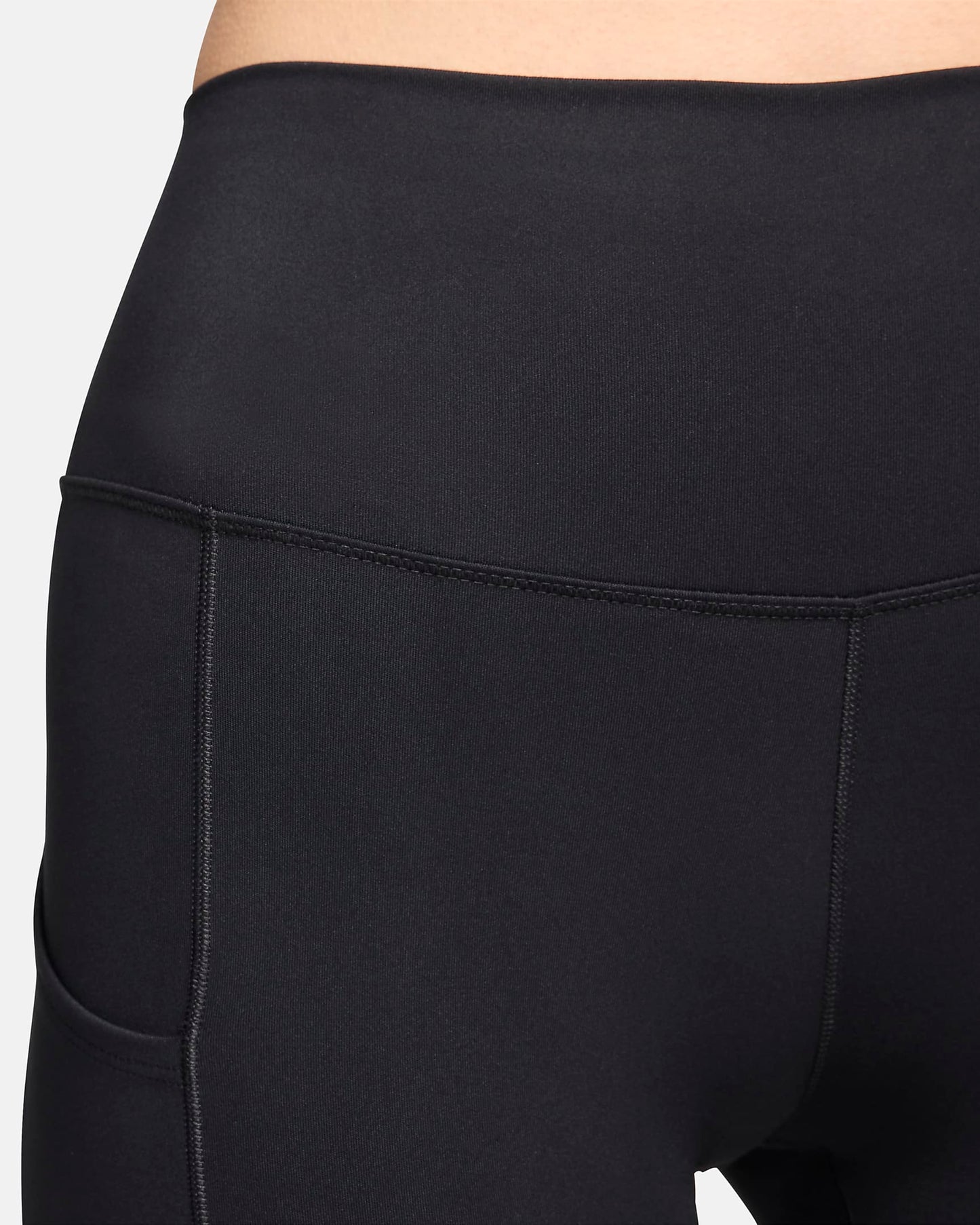 High-Waisted 8" Biker Shorts with Pockets (Black)