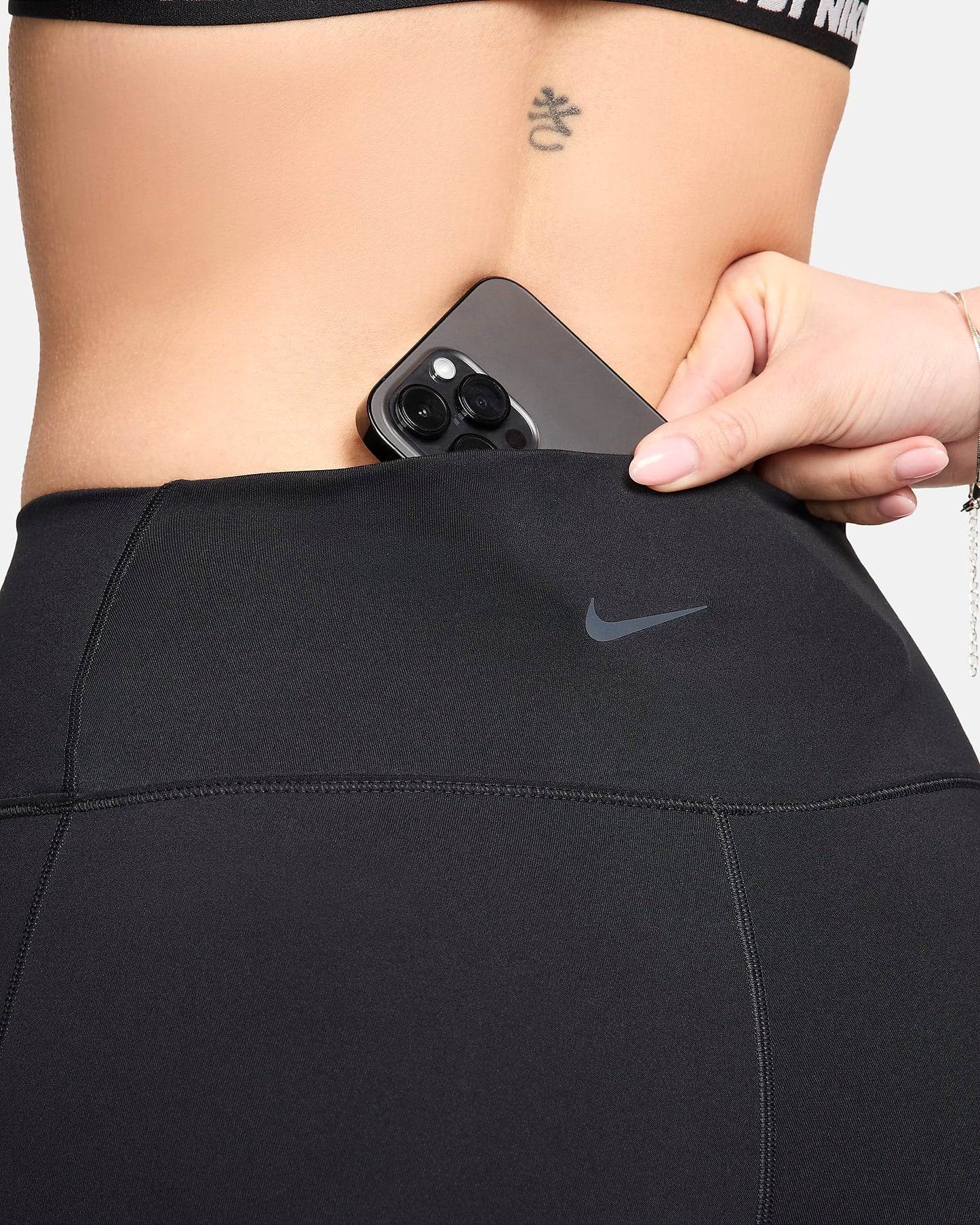 High-Waisted 8" Biker Shorts with Pockets (Black)