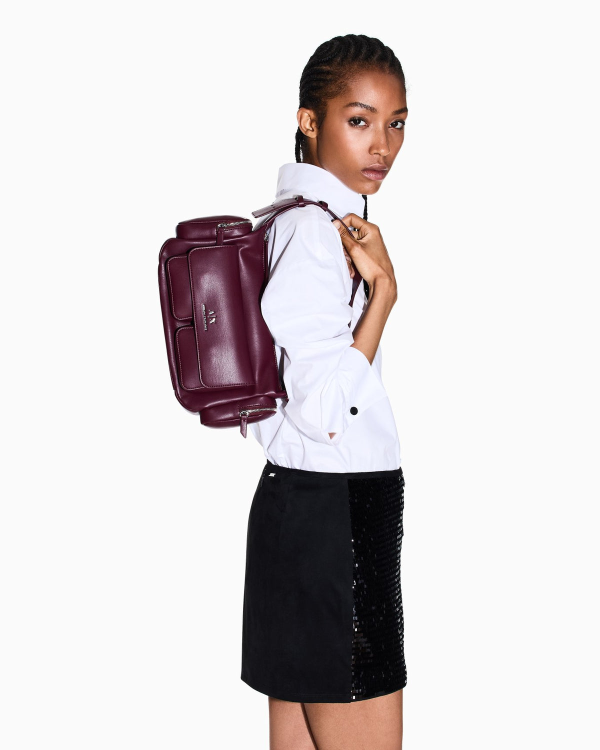 Large shoulder bag with side pockets