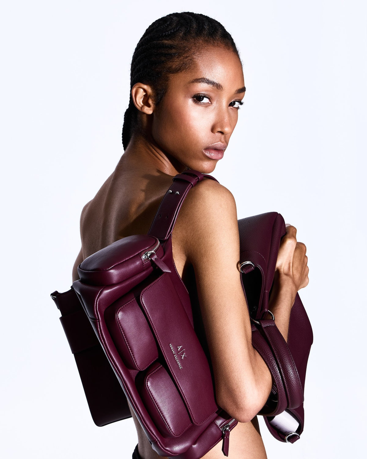 Large shoulder bag with side pockets
