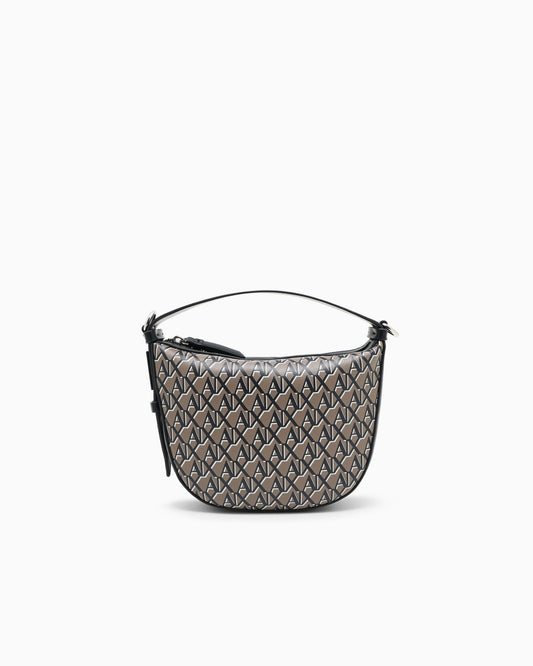 Hobo bag with allover logo