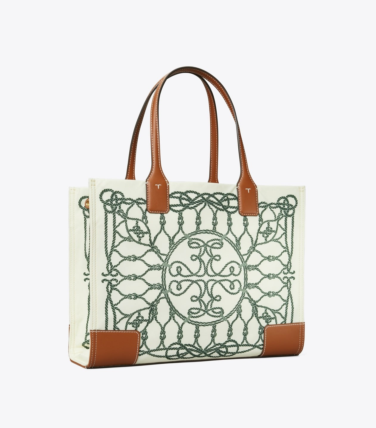 Ella Printed Small Tote (Ivory Abstract Rope)